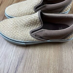 Vans Woven Slipon Sneakers Natural Jute/HempTan Basket Weave Men’s 8 Women’s 9.5